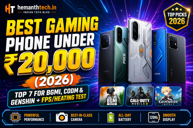 Best Gaming Phone Under ₹20,000 (2026): Top 7 for BGMI, CODM & Genshin + FPS/Heating Test