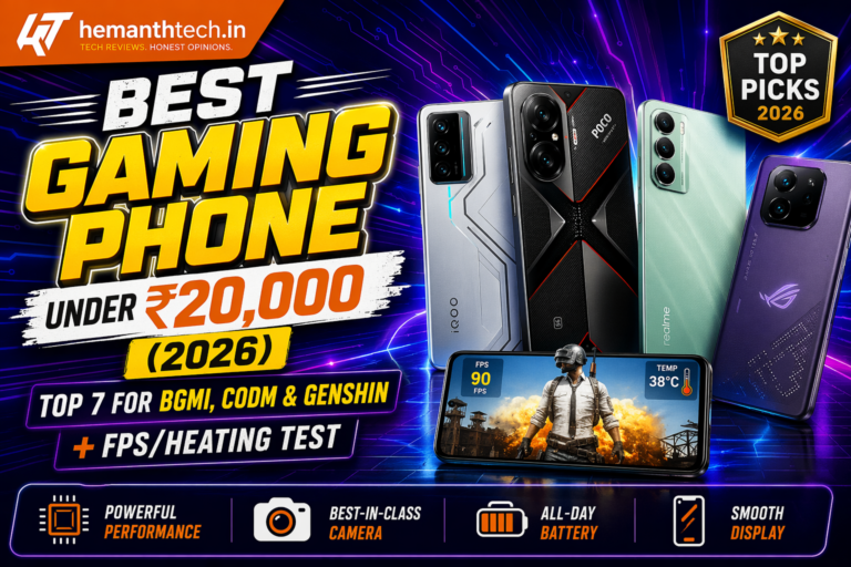 Best Gaming Phone Under ₹20,000 (2026): Top 7 for BGMI, CODM & Genshin + FPS/Heating Test